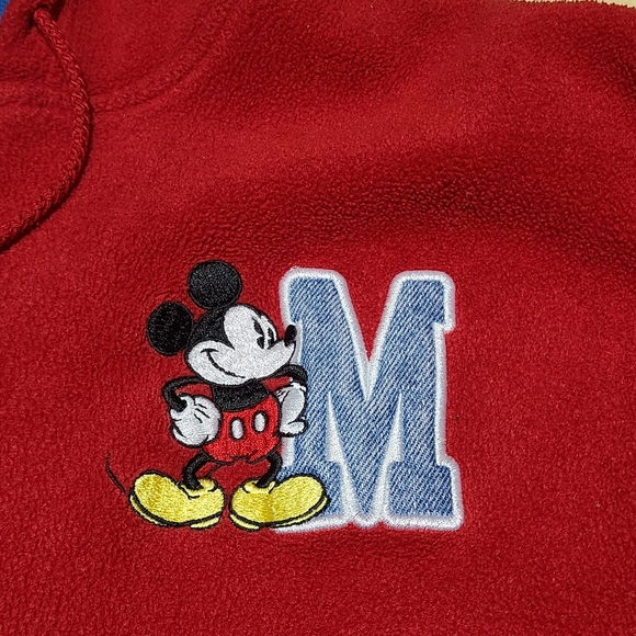 Disney Tops - Vintage Disney Mickey Mouse embroidered fleece zip up hooded sweatshirt size M